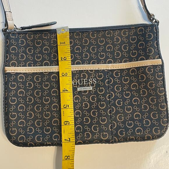 Guess McGill Mini Crossbody Bag Womens Dark Brown PVC Preppy Y2K Handbag Purse - Picture 12 of 12